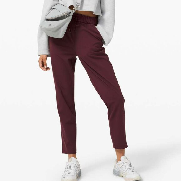 Lululemon Keep Moving Pant 7/8 High Rise Luxtreme, Cassis (Burgundy), Size 10 - Picture 1 of 16